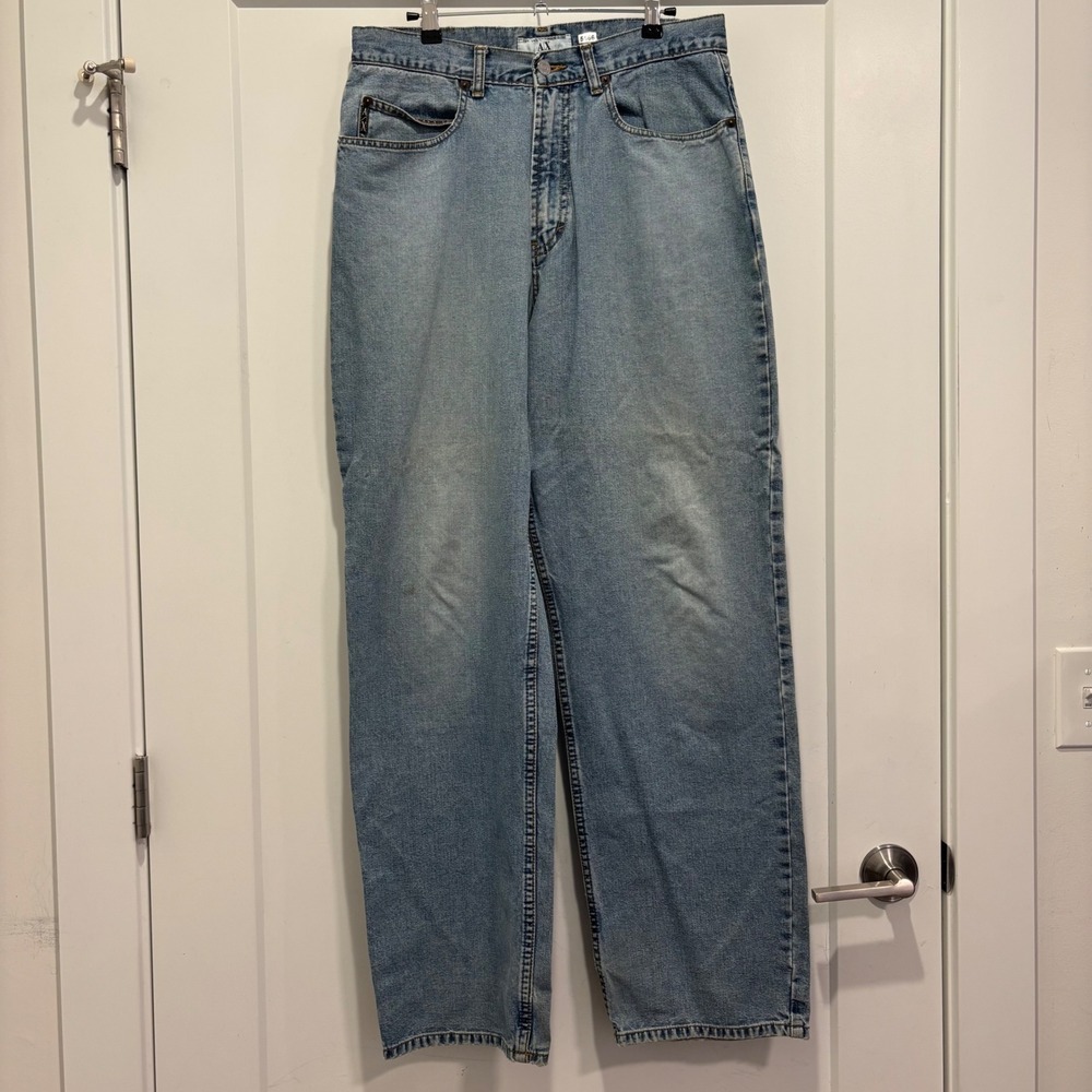 Armani Exchange J20 Oversized Fit Jeans Light Wash Blue Denim Baggy Mens 7/Med
